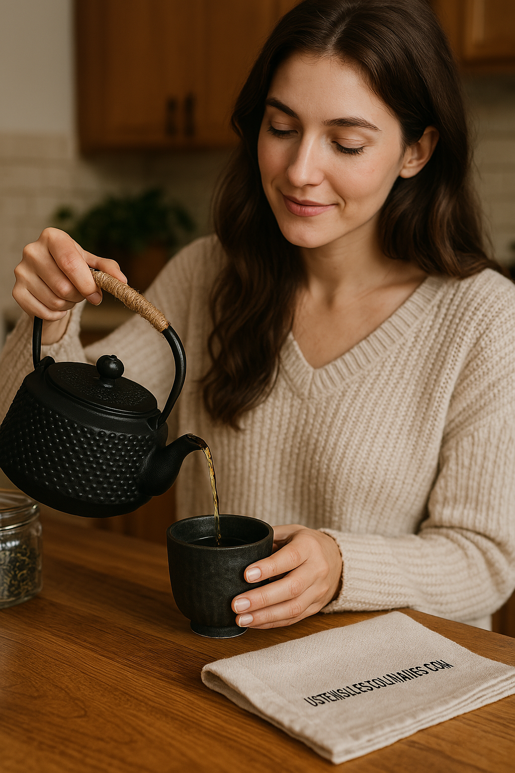 Théière japonaise en fonte noire 850ml - Art du thé