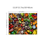 Tableau sur Toile - Assortiments de Fruits et Légumes - UstensilesCulinaires