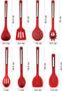 Ustensiles de cuisine noir et rouge en silicone - UstensilesCulinaires