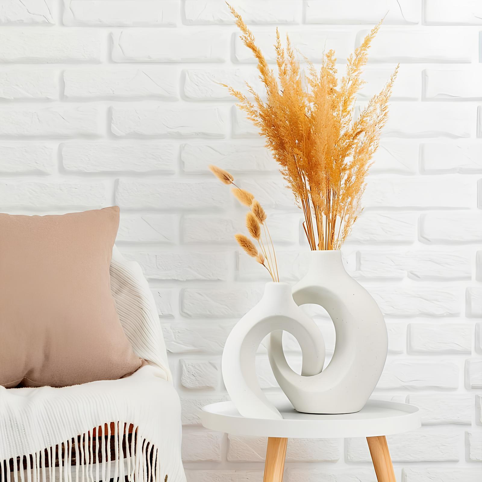 Ensemble de deux vases entrelacés - Harmonie décorative - UstensilesCulinaires