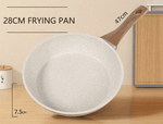 Wok antiadhésif en pierre avec manche en bois