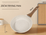 Wok antiadhésif en pierre avec manche en bois
