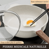 Wok antiadhésif en pierre avec manche en bois