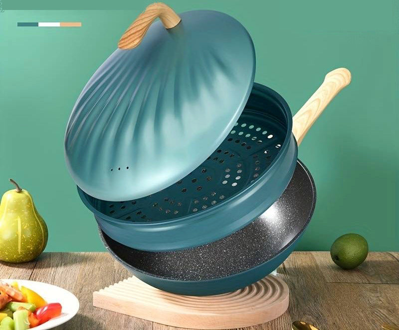 Wok en fonte Antiadhésif - Le coquillage - UstensilesCulinaires