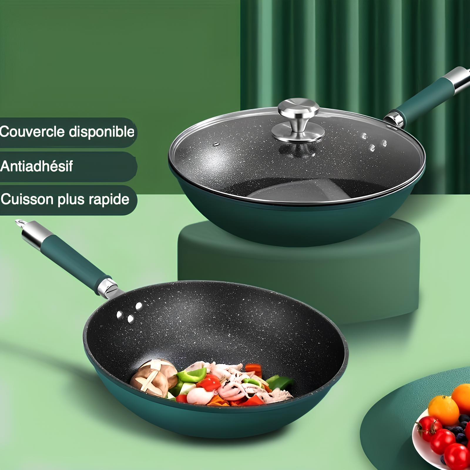Wok en Fonte Vert - UstensilesCulinaires