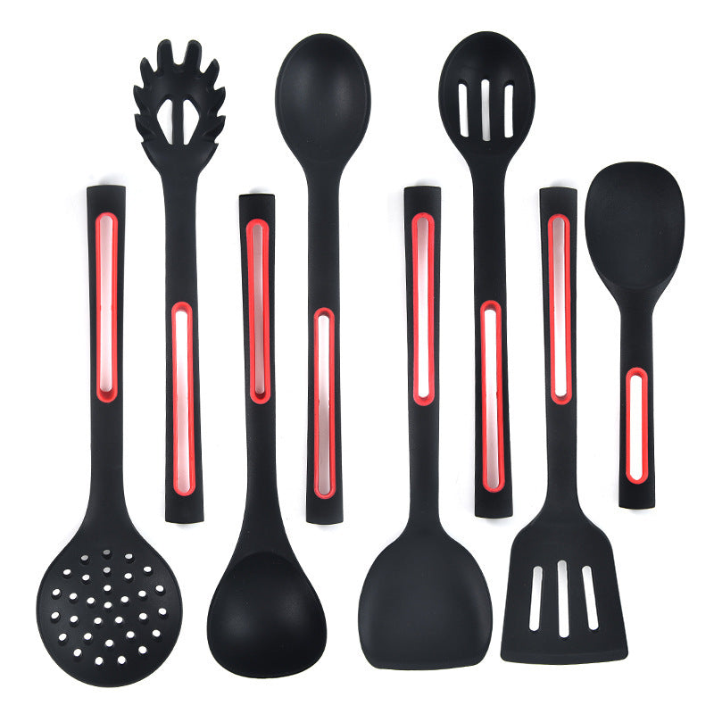 Ustensiles de cuisine noir et rouge en silicone - UstensilesCulinaires