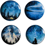 Assiette poterie artisanale | Assiette plate nocturnes | Ustensiles Culinaires 