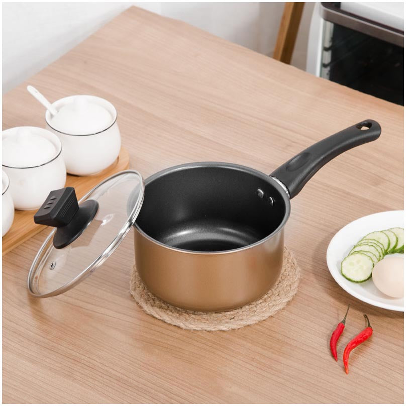 Batterie de cuisine antiadhésive 3 pièces champagne - UstensilesCulinaires