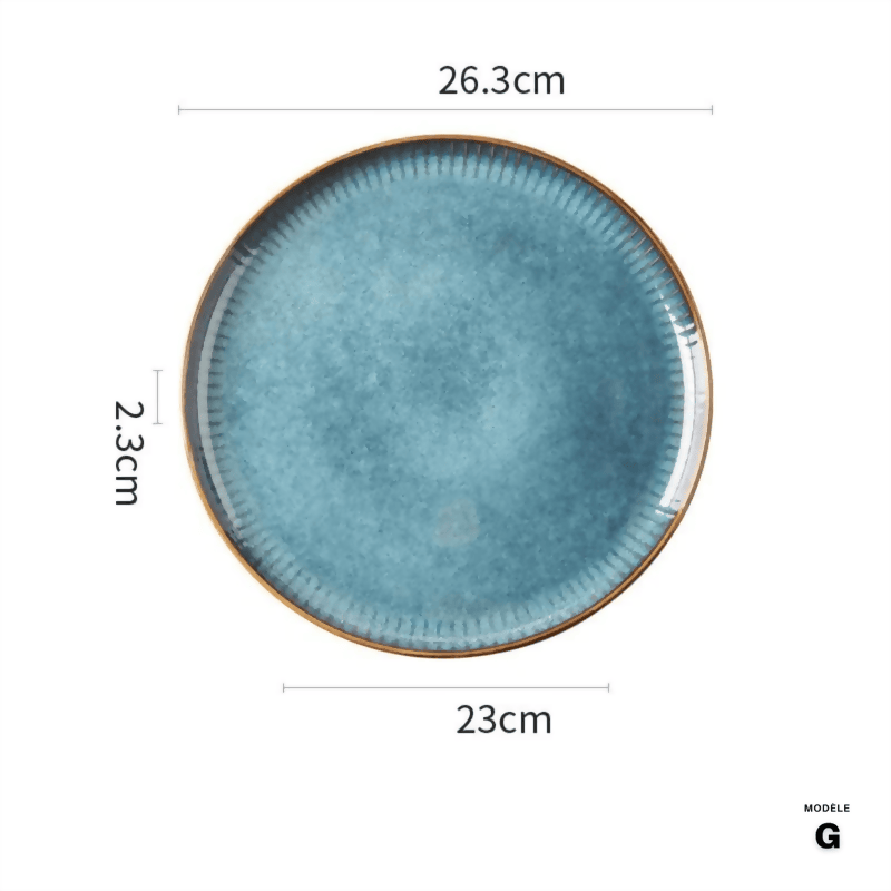 Assiette bleu turquoise | Assiette plate  | Ustensiles Culinaires 