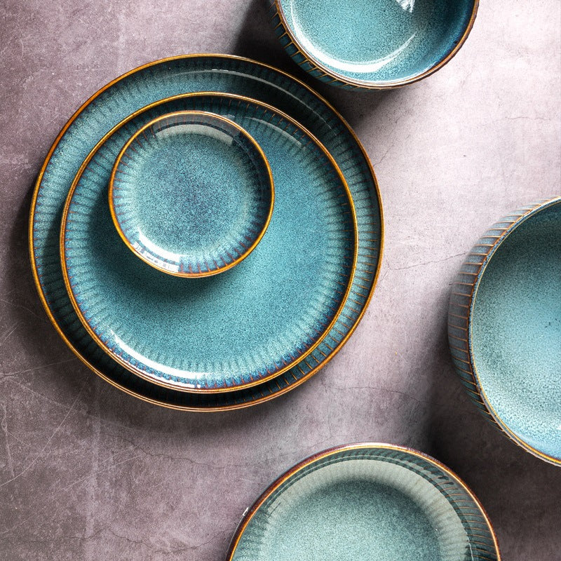 Assiette bleu turquoise | Assiette plate  | Ustensiles Culinaires 